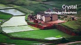  Presentation with soil red - Beautiful PPT theme featuring venice italy europe - scenic view of venetian canal at night backdrop and a tawny brown colored foreground