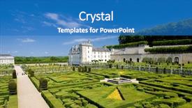  Presentation with garden - PPT theme featuring villandry castle with garden indre background and a  colored foreground