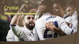  Presentation with celebrate - Presentation theme having villarreal-spain-february-26-madrid background and a tawny brown colored foreground