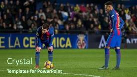  Presentation with neymar - PPT theme consisting of villarreal-spain-january-8-messi background and a tawny brown colored foreground