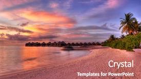  Presentation with water ocean - PPT theme with villas in the indian ocean background and a coral colored foreground
