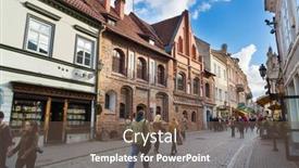  Presentation with tourists - Presentation having vilnius-lithuania-september-26-tourists background and a tawny brown colored foreground