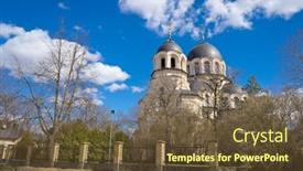  Presentation with orthodox - PPT layouts enhanced with vilnius-orthodox-church-at-spring background and a tawny brown colored foreground