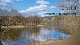  Presentation with radio and television awards - Theme having vilnius-television-tower-at-spring background and a  colored foreground