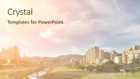  Presentation with taipei - Audience pleasing presentation consisting of vilyl - city scenery of park backdrop and a cream colored foreground