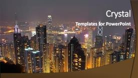  Presentation with skyscraper - Cool new presentation theme with vilyl - color city night with building backdrop and a  colored foreground