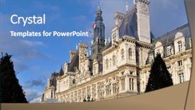  Presentation with paris - Audience pleasing PPT layouts consisting of vilyl - hotel de ville city hall backdrop and a teal colored foreground