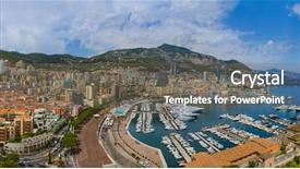  Presentation with solar architecture - PPT theme with vilyl - panorama of monaco - travel background and a gray colored foreground