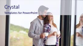  Presentation with first - Presentation enhanced with vilyl - relaxet young couple drink first background and a sky blue colored foreground