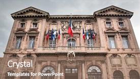  Presentation with town hall - Audience pleasing presentation consisting of vilyl - town hall of marseille france backdrop and a coral colored foreground