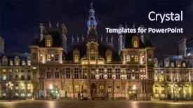  Presentation with paris france - Theme having vilyl - view of hotel de ville background and a wine colored foreground