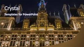  Presentation with paris france - Amazing PPT layouts having vilyl - view of hotel de ville backdrop and a wine colored foreground
