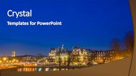  Presentation with paris france - Amazing PPT theme having vilyl - view of hotel de ville backdrop and a dark gray colored foreground