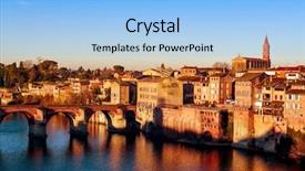  Presentation with notre dame - Slides having vilyl - view of the tarn river background and a light blue colored foreground