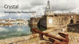  Presentation with anchor - Presentation having vilyl - walled town of concarneau background and a  colored foreground