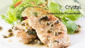  Presentation with chicken poultry farm white layer - Beautiful presentation theme featuring vin - chicken piccata with capern backdrop and a yellow colored foreground