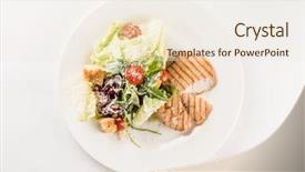  Presentation with chicken little chicks - Colorful PPT theme enhanced with vin - chicken steak with salad backdrop and a  colored foreground