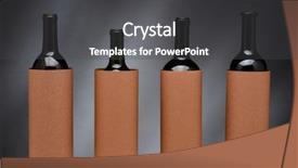  Presentation with hide - PPT theme having vin - four different wine bottles set background and a  colored foreground