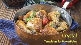  Presentation with chicken little chicks - Presentation theme with vin - lemon chicken in casserole background and a tawny brown colored foreground