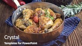  Presentation with lemon - Presentation enhanced with vin - lemon chicken in casserole background and a tawny brown colored foreground