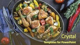  Presentation with mediterranean - Amazing presentation theme having vin - mediterranean chicken with vegetable backdrop and a tawny brown colored foreground