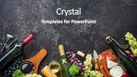  Presentation with wine cheese - Slide deck consisting of vin - wine bottles with grapes cheese background and a dark gray colored foreground