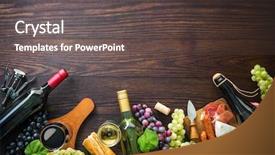  Presentation with grape vine wine grapes - Slides featuring vin - wine bottles with grapes cheese background and a dark gray colored foreground