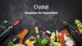  Presentation with wine cheese - Slide deck featuring vin - wine bottles with grapes cheese background and a dark gray colored foreground