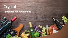  Presentation with wine cheese - PPT layouts featuring vin - wine bottles with grapes cheese background and a coral colored foreground