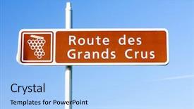  Presentation with oklahoma route 66 - Slides having vin - wine route burgundy france background and a light blue colored foreground