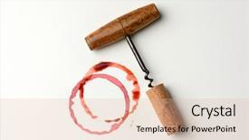  Presentation with corkscrew - Beautiful slide set featuring vin - wine stains cork and corkscrew backdrop and a lemonade colored foreground