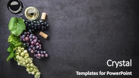  Presentation with dark space - Beautiful PPT theme featuring vin - wineglasses with grapes and corks backdrop and a  colored foreground