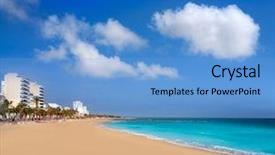  Presentation with garita del diablo - Beautiful theme featuring vinaroz playa del forti beach backdrop and a light blue colored foreground