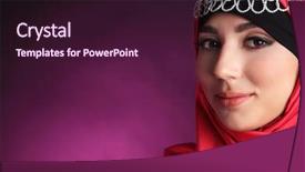  Presentation with arabic woman - Colorful slide deck enhanced with vinay darbelnet - beautiful muslim arabic woman backdrop and a  colored foreground