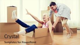  Presentation with new home - Theme enhanced with vinay darbelnet - home people moving and real background and a coral colored foreground