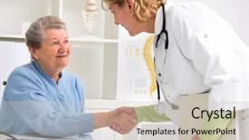  Presentation with medical robot hand and doctor - Theme with vinay darbelnet - medical doctor shaking hands background and a soft green colored foreground