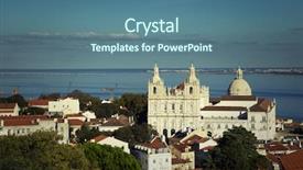  Presentation with monastery - PPT theme enhanced with vincent - view of the church background and a ocean colored foreground