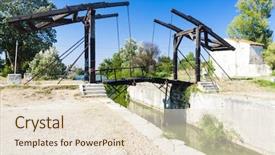  Presentation with france - Slide set featuring boat at summer vacation day background and a  colored foreground.