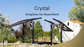  Presentation with starry night of vincent van gogh - Cool new PPT theme with vincent van gogh bridge near backdrop and a light blue colored foreground