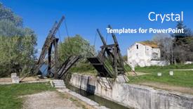  Presentation with bridge - Theme having vincent-van-gogh-bridge-pont background and a teal colored foreground