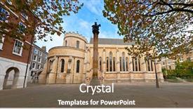  Presentation with church - PPT theme featuring vinci - temple church a late-12th-century church background and a violet colored foreground