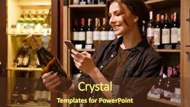  Presentation with happy image - Colorful slide set enhanced with vine and scanning bar code backdrop and a tawny brown colored foreground