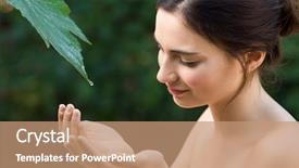  Presentation with harmony - Slides consisting of vine leaf symbol of purity background and a coral colored foreground