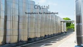  Presentation with vine - Slide set enhanced with vine-tanks-in-industry-factory background and a light blue colored foreground