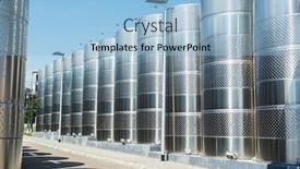  Presentation with vine - Beautiful slide set featuring vine-tanks-in-industry-factory backdrop and a light blue colored foreground