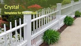  Presentation with garden - Presentation theme having vine yard - elegant garden fence background and a tawny brown colored foreground