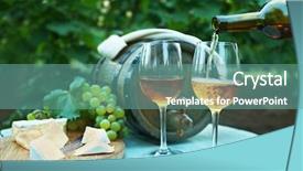  Presentation with vine wine - Presentation theme with vine yard - pouring wine in glass background and a seafoam green colored foreground