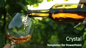  Presentation with vine wine - Beautiful slide deck featuring vine yard - pouring wine in glass backdrop and a tawny brown colored foreground