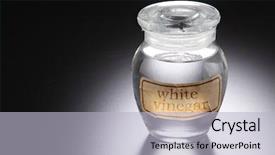  Presentation with glass - PPT theme having vinegar - glass jar with label background and a light blue colored foreground