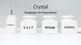 Presentation with sugar - Colorful slides enhanced with vinegar salt sugar and coffee containers in kitchen backdrop and a light gray colored foreground